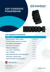 ASP-P20000HS Powerbank + 6'lı Solar Panel Dahil
